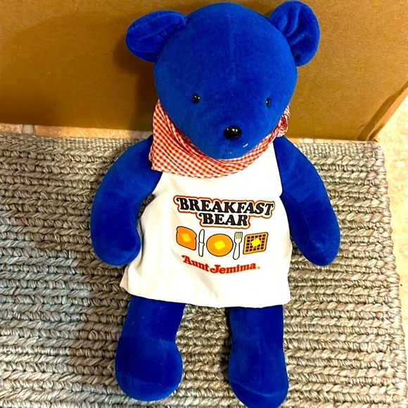 Aunt Jemina Other - 1984 VTG RARE Aunt Jemima Breakfast Bear Blue Plush Collectible Stuff Animal